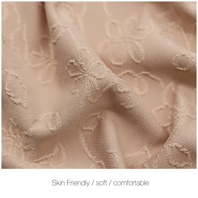 High stretch polyester spandex 3D flower jacquard fabric